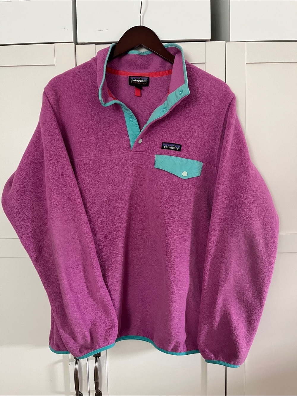 Patagonia Synchilla Pulliver Women's Magenta Fleece with Teal Trim